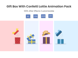 Gift Box With Confetti Lottie Animation Pack With After Effects & Json File - Lottie Wizard