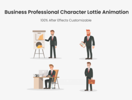 Business Professional Character Lottie Animation Pack Website Banner - Lottie Wizard