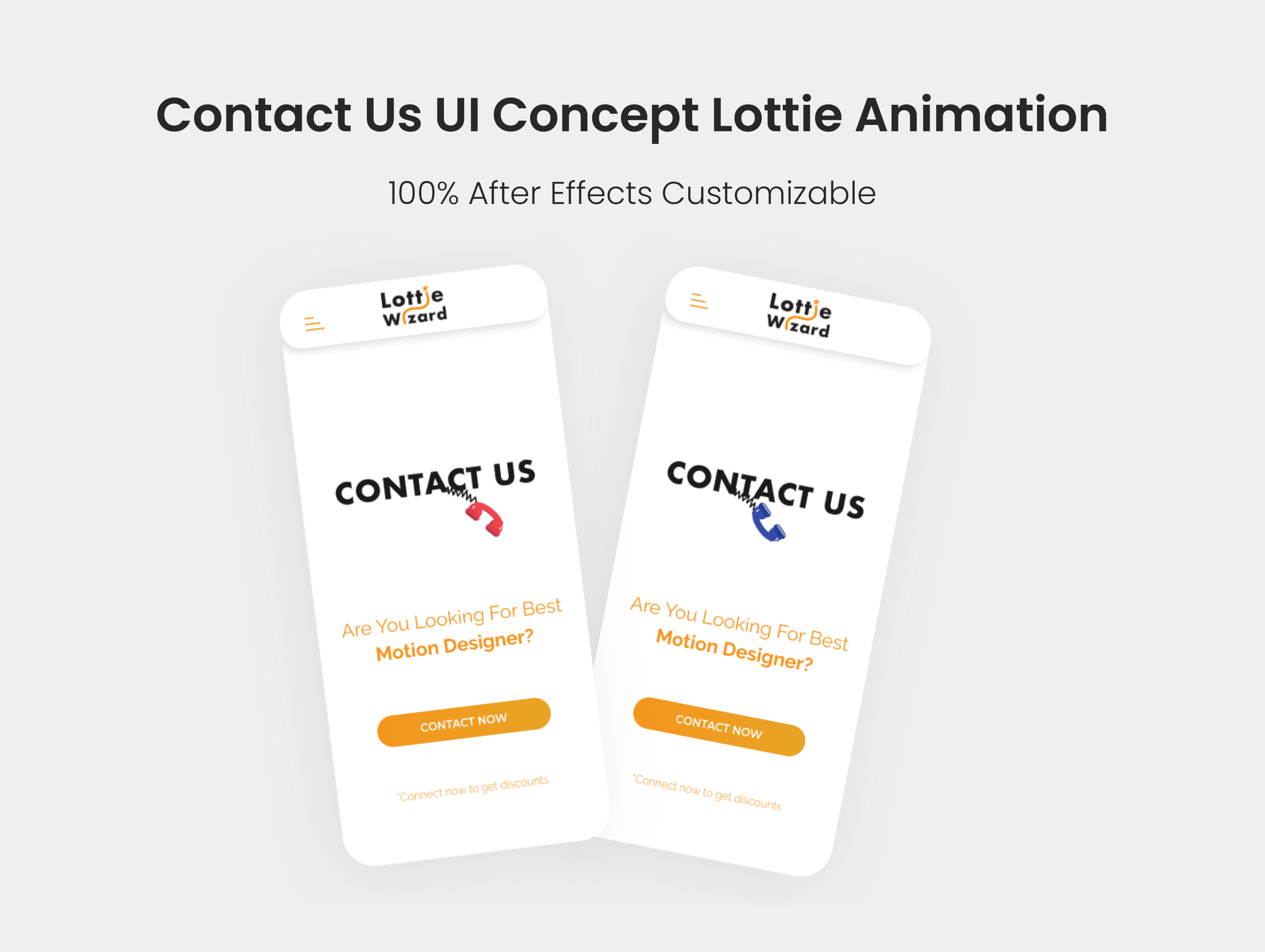 Contact Us UI Concept Lottie Animation Website Banner - Lottie Wizard