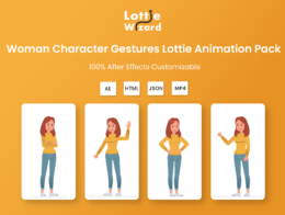 Woman Character Gestures Lottie Animation Pack- Lottie Wizard